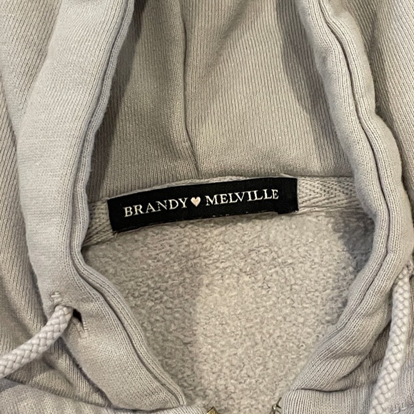 John Galt/Brandy Melville Light/Pastel Purple Crystal Cropped Zip-Up Hoodie - Picture 2 of 3
